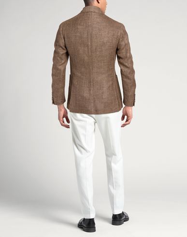 Man Blazer Khaki Size 38 Silk, Cotton