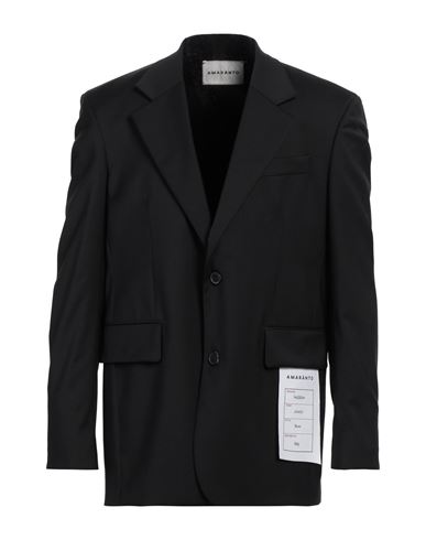 Amaranto Man Blazer Black Size 38 Polyester, Virgin Wool, Elastane