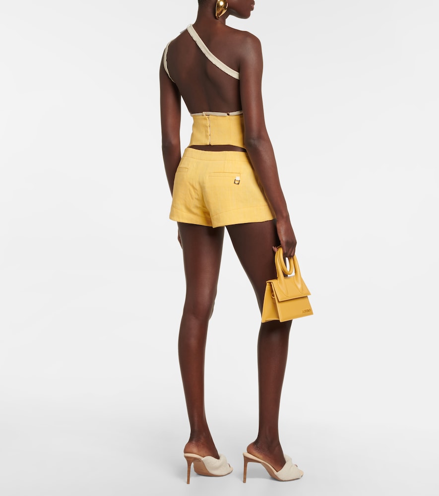 Le Short Areia high-rise linen-blend shorts