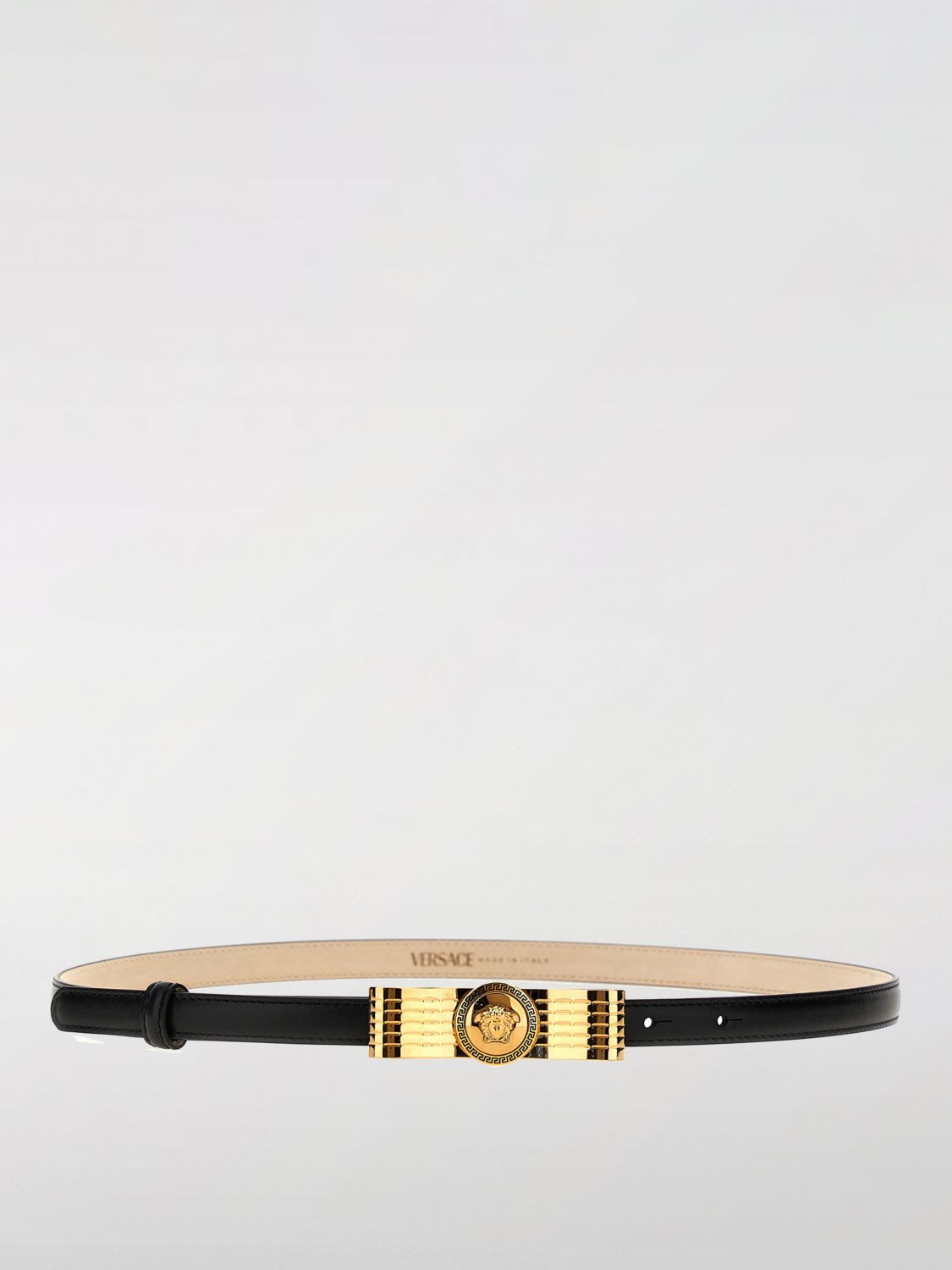 Medusa leather belt - Black