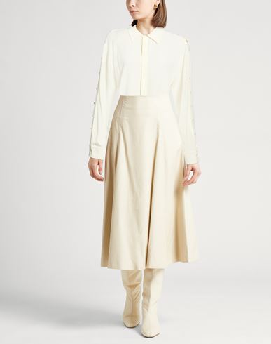 Woman Shirt Cream Size 10 Acetate, Silk