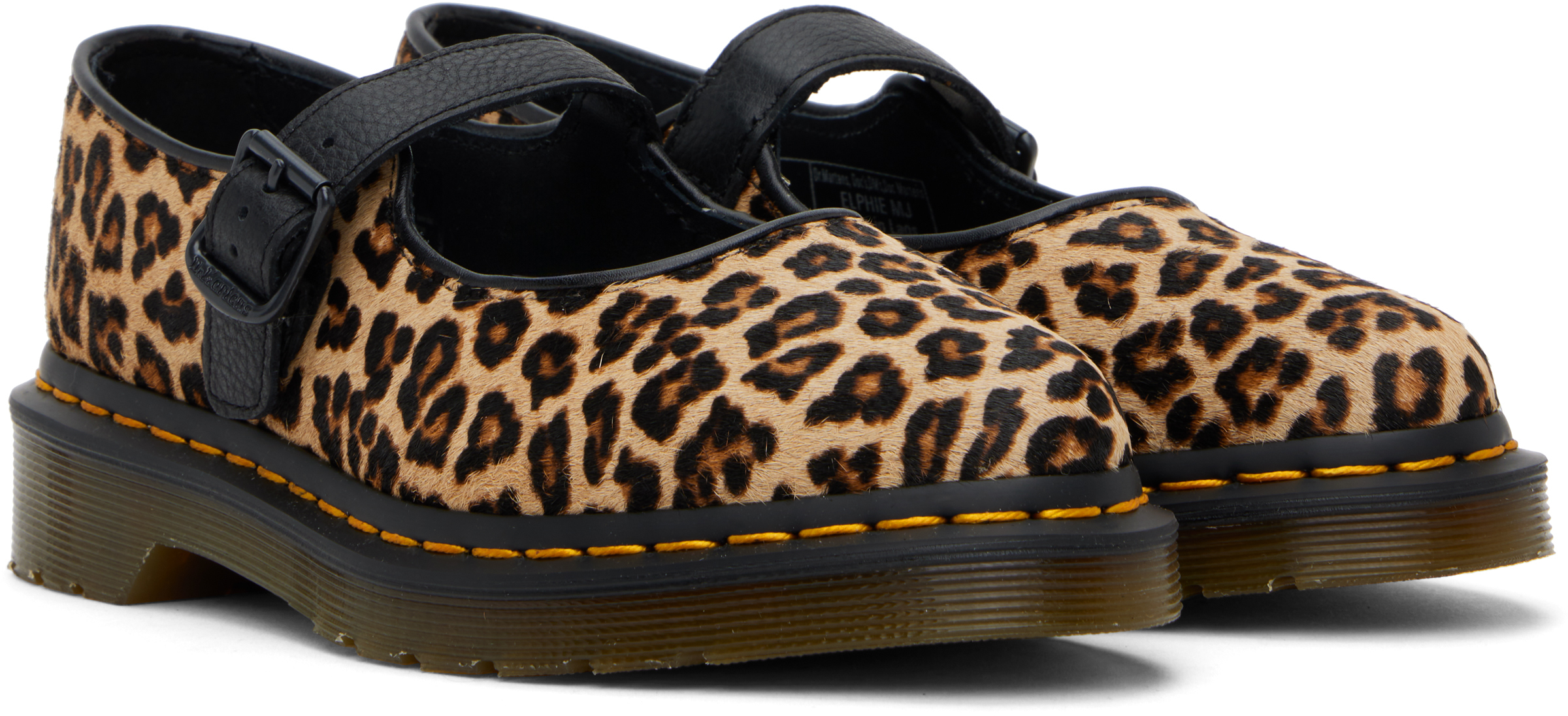 Dr. Martens Brown & Black Elphie Leopard Mary Jane Loafers