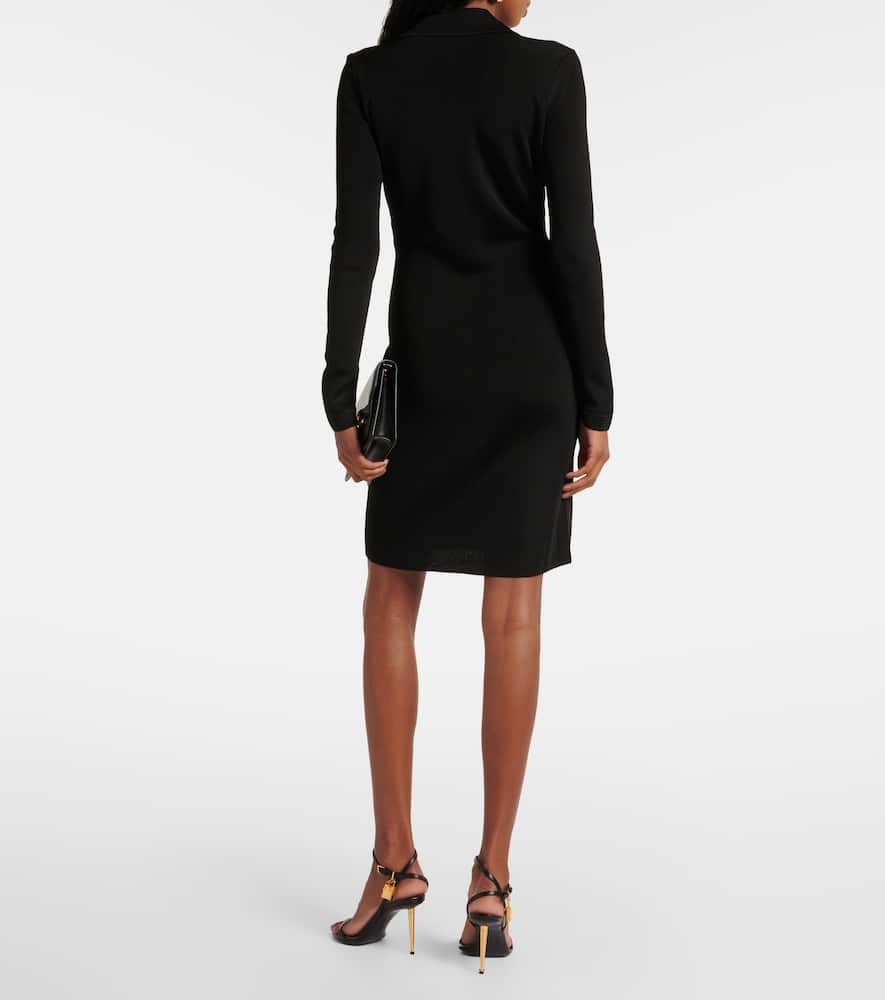 Ribbed-knit polo dress