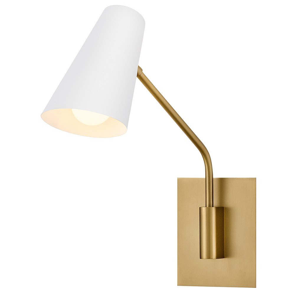 Lacquered Brass LED Swing Arm Wall Sconce from the Bray Collection