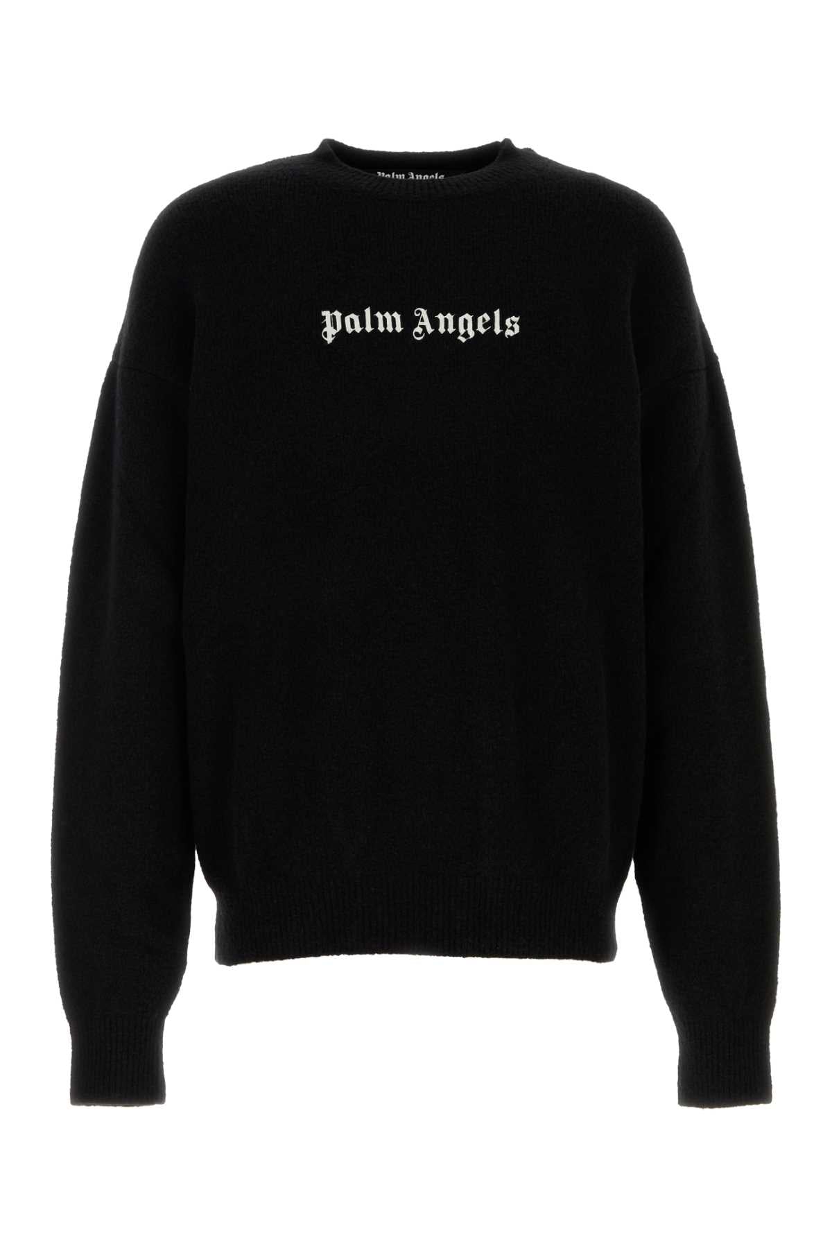 Merino Wool Blend Sweater — Black