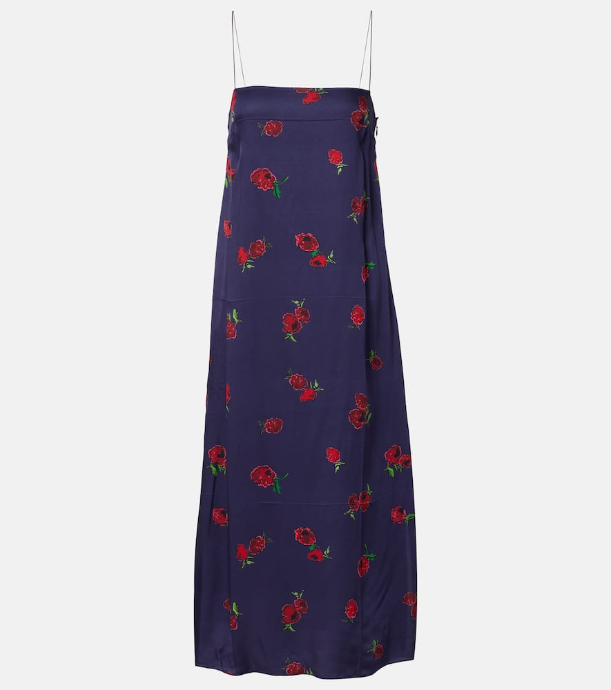 Sicily printed twill slip dress