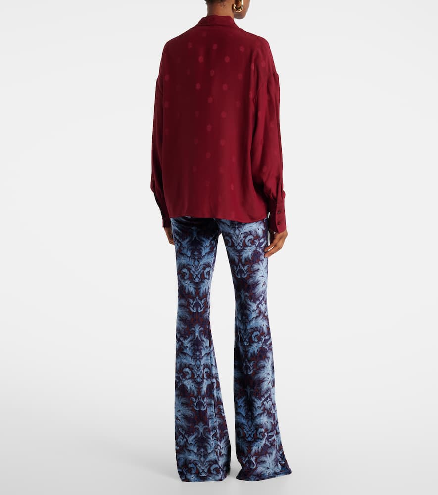 Jacquard silk crêpe de chine blouse