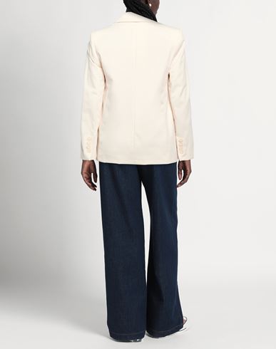 Woman Blazer Cream Size 8 Polyester, Tencel, Elastane
