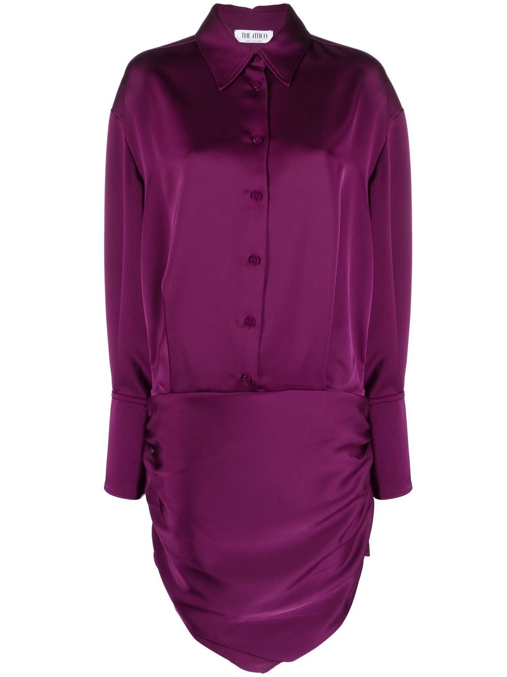 Hatty satin mini shirtdress - Purple