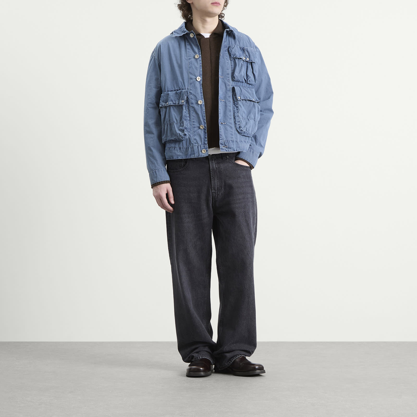Men's 50 Fili Bleached Multi Pocket Jacket Stone Bleach