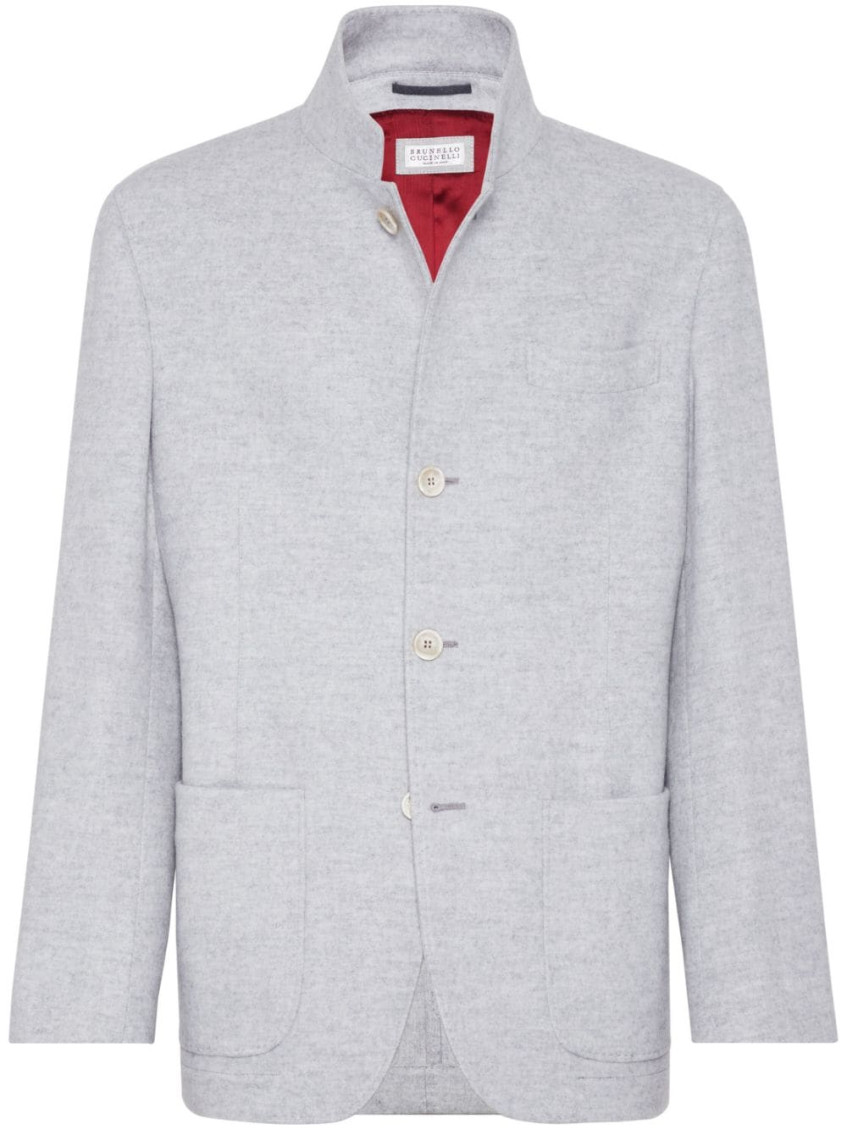 Cashmere single-breasted coat - Grey