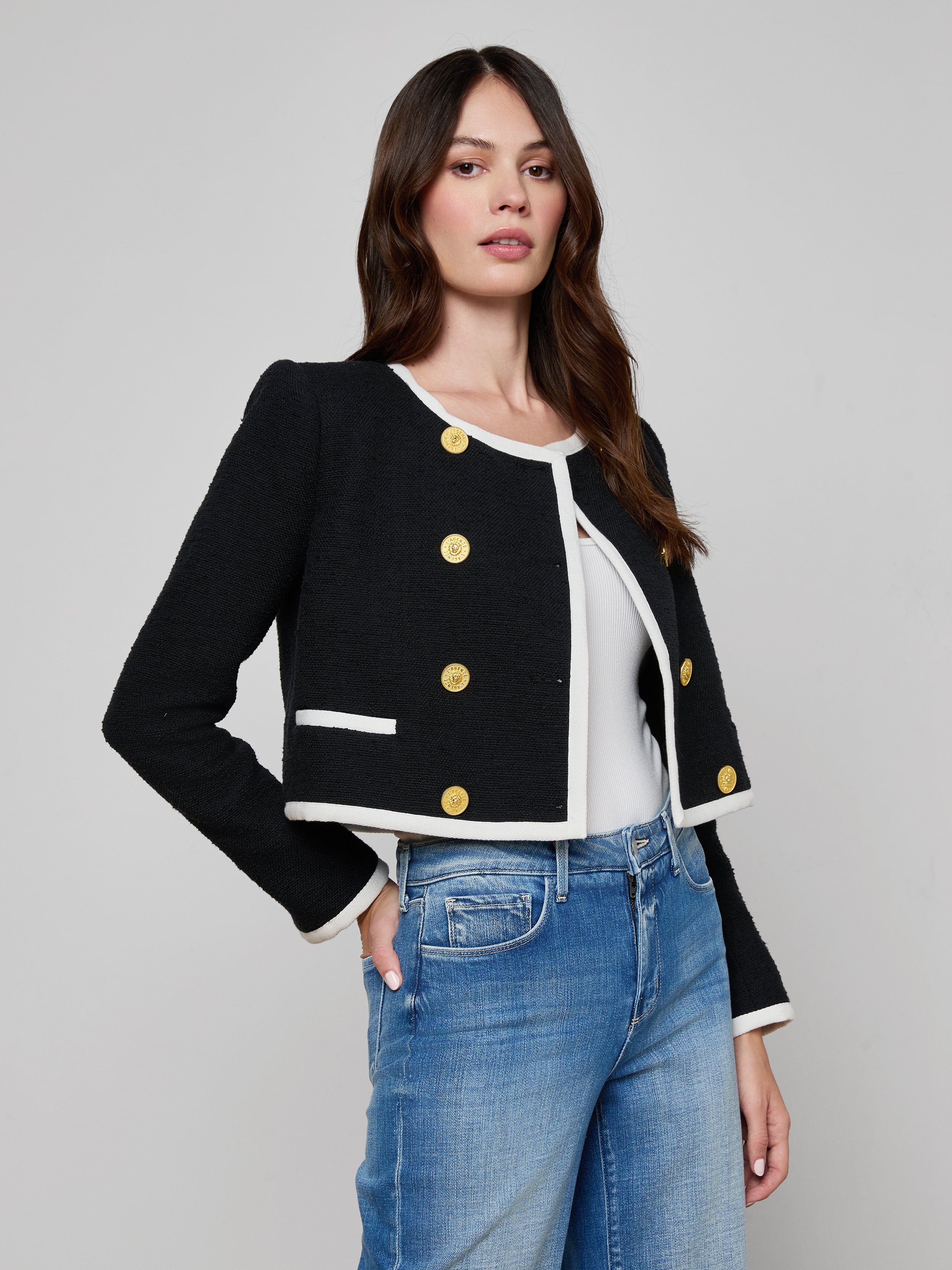 Mazikeen Tweed Jacket In Black/white