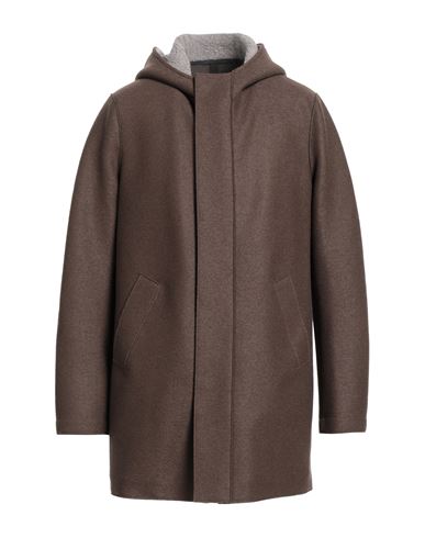 Man Coat Khaki Size 40 Virgin Wool