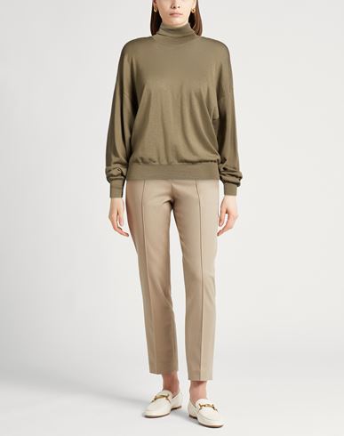 Woman Turtleneck Military green Size 10 Virgin Wool