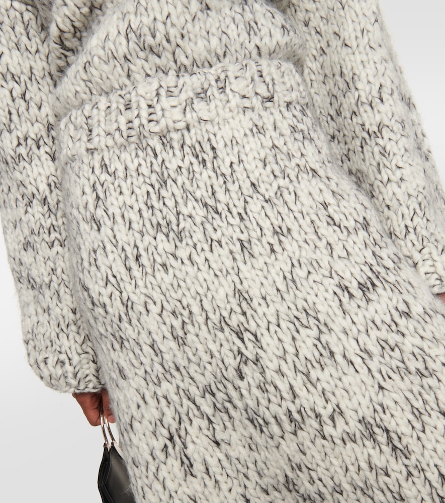 Wool-blend midi skirt