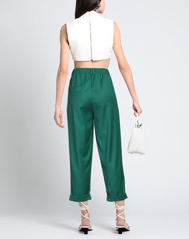 Woman Pants Emerald green Size 2 Polyester, Viscose, Elastane