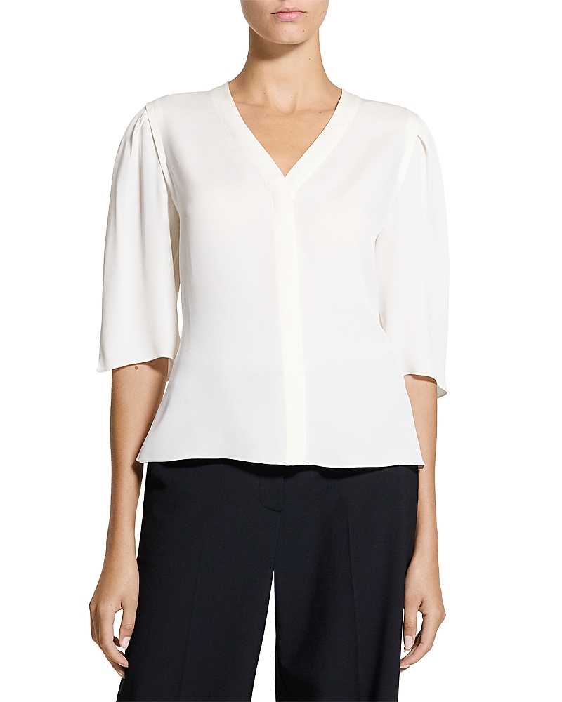 Round Sleeved Silk Top
