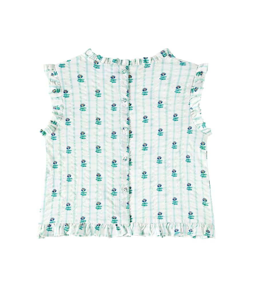C'era Una Volta Mika floral checked cotton shirt