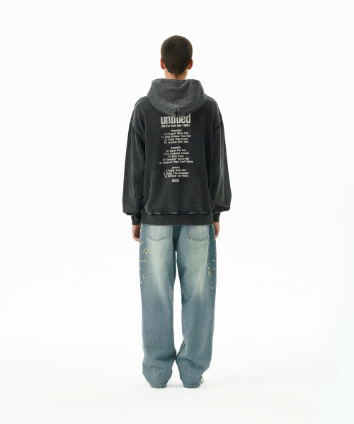 EMB SPLATTER DENIM PANT BLUE