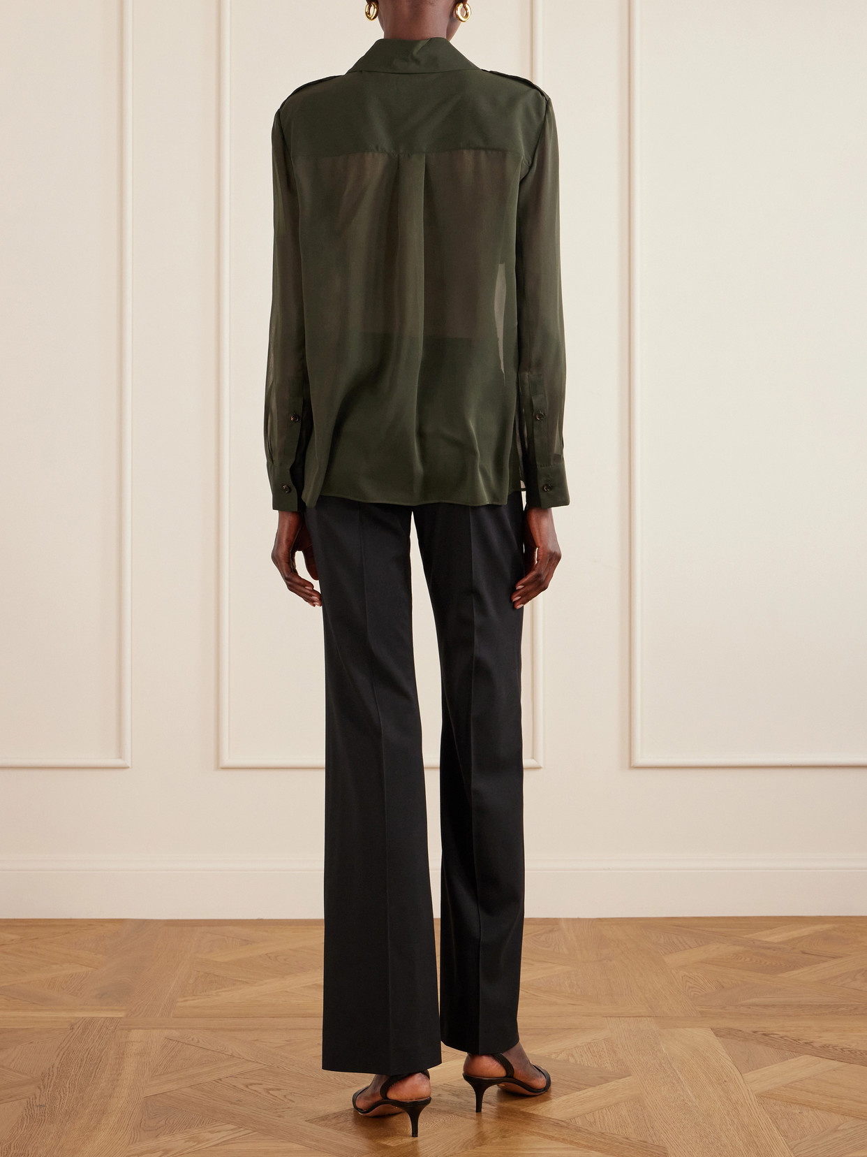 Daphne Silk-georgette Shirt - Green