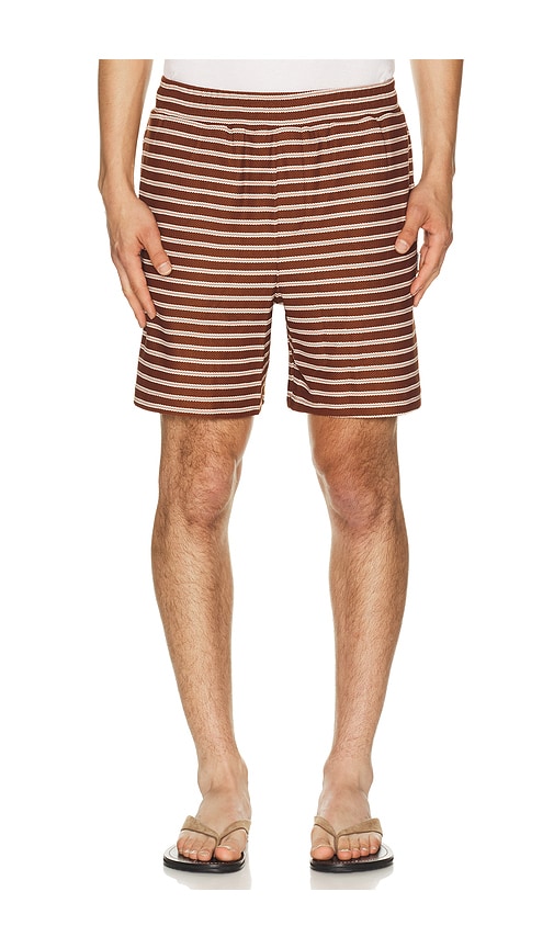 Bound Stripe Jacquard Shorts in Red. S. Also in M, L, XL/1X