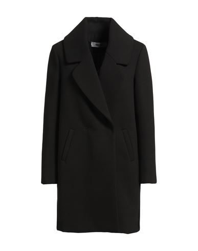 Woman Coat Black Size L Polyester, Elastane