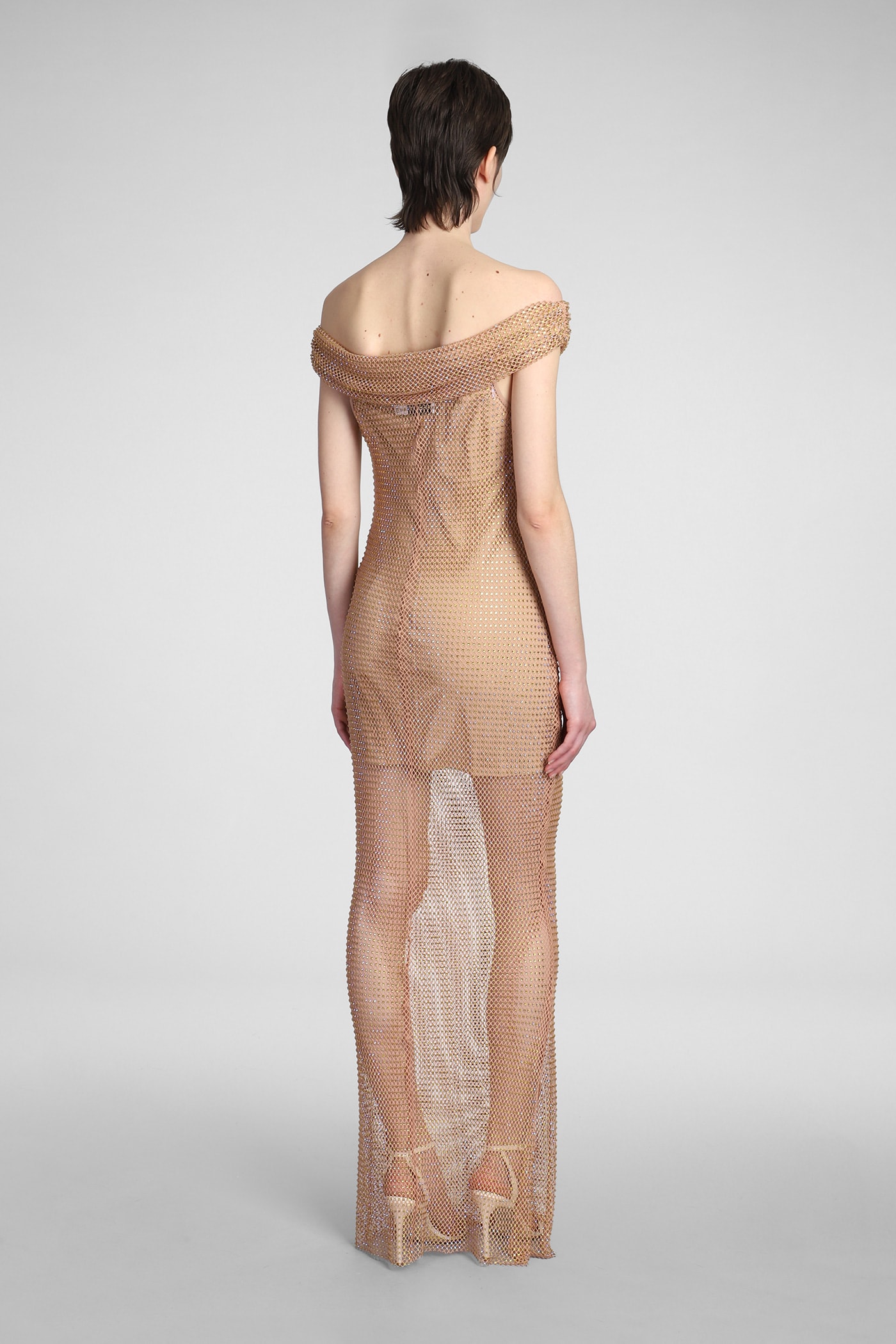 Rhinestone-embellished maxi-dress - Metallic