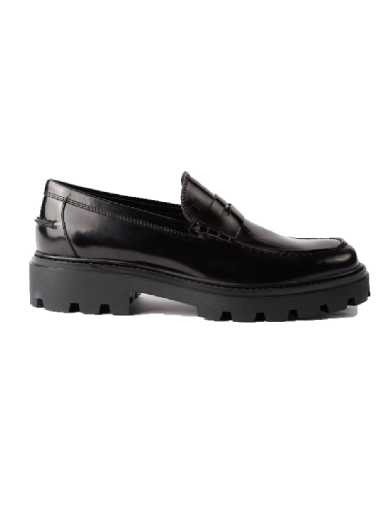 Mocassino Gomma Pesante 08j Black Calf Leather Shoe - Men