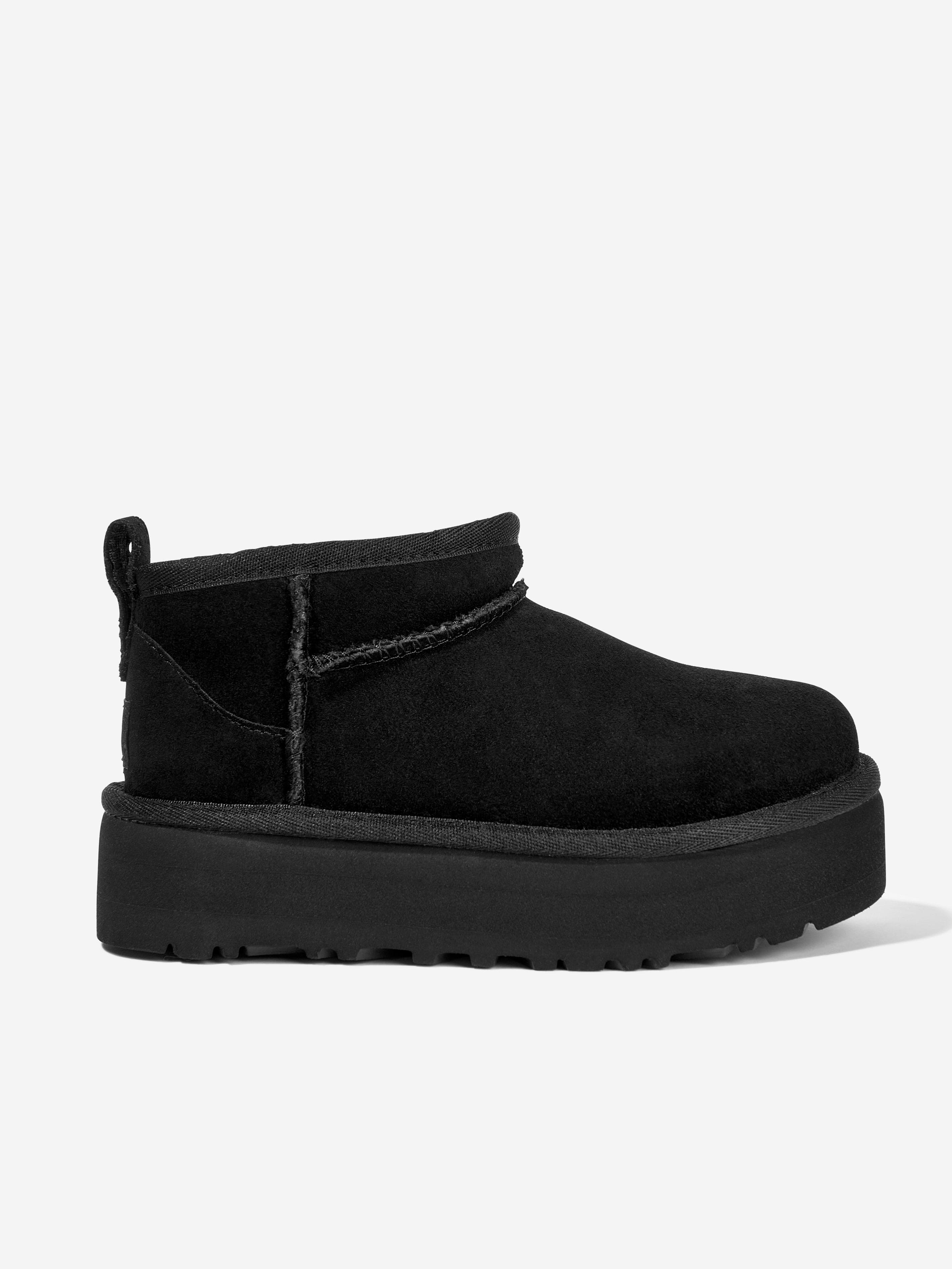 Girls Classic Ultra Mini Platform Boots in Black EU 31 UK 12 US 13 By Childsplay Clothing