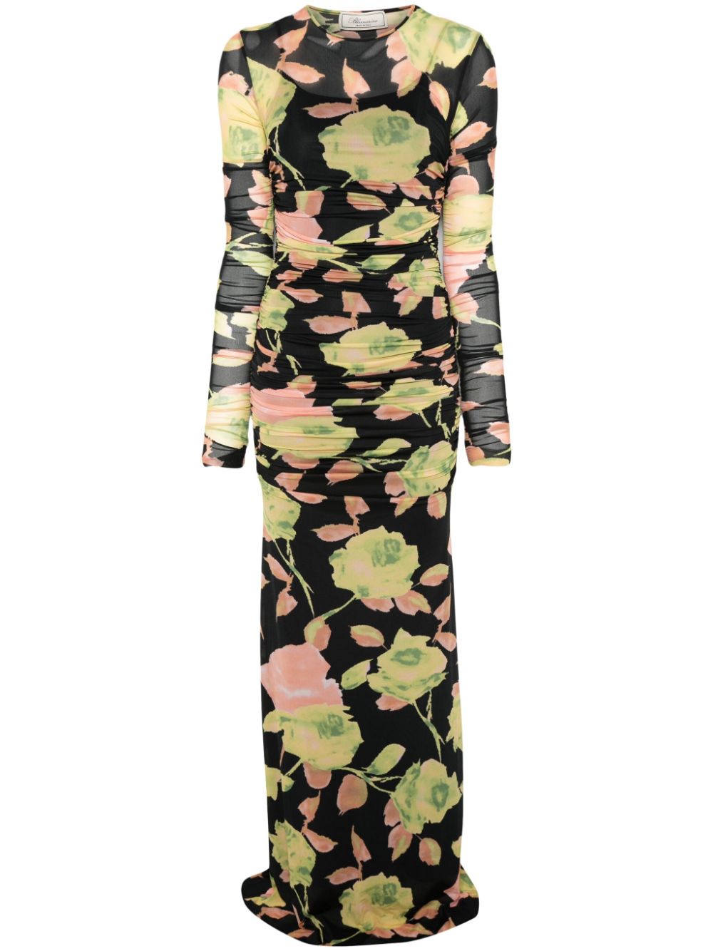 Floral-print maxi dress - Red