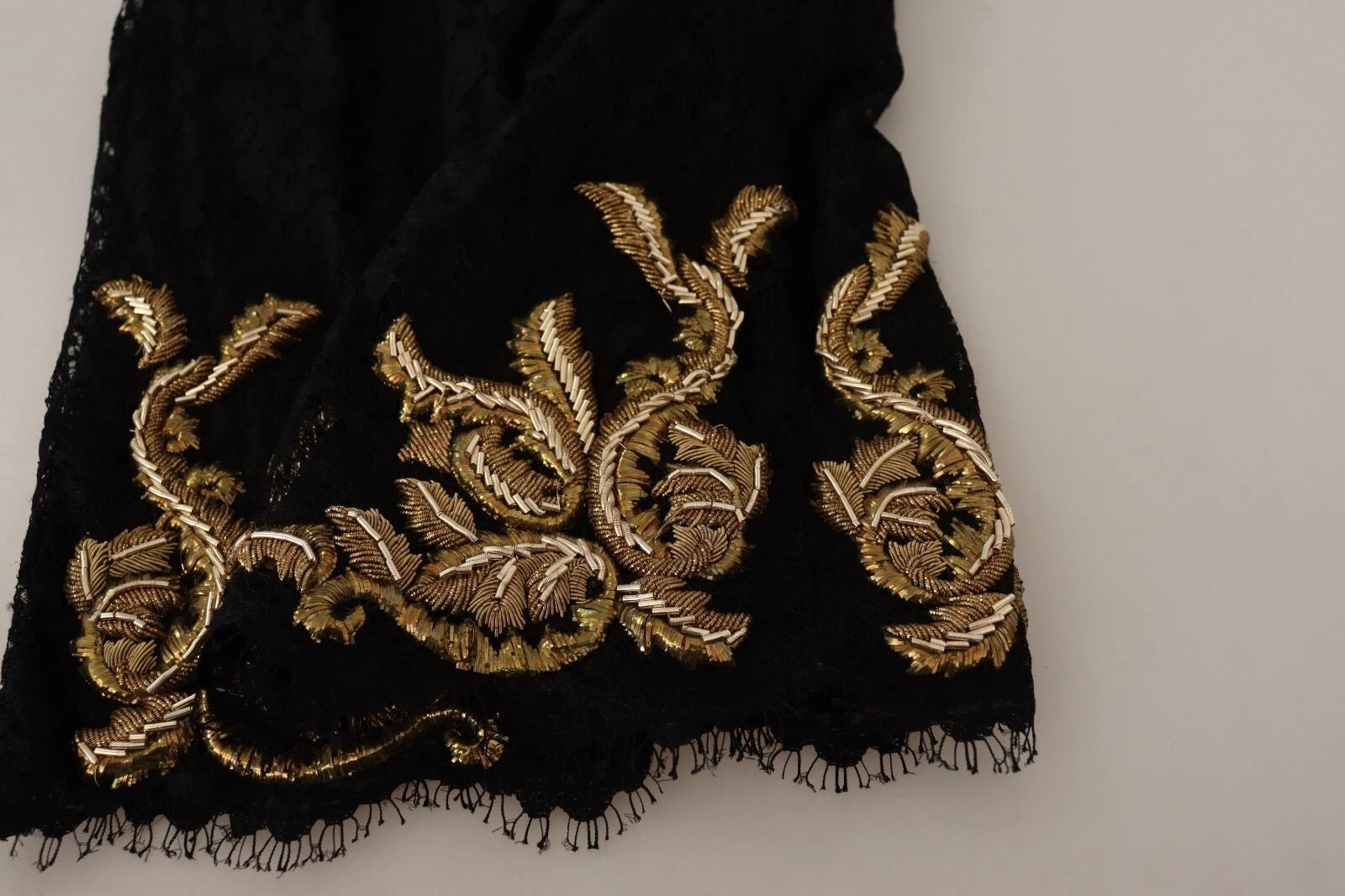 Gold Baroque Embroidered Shorts — Black