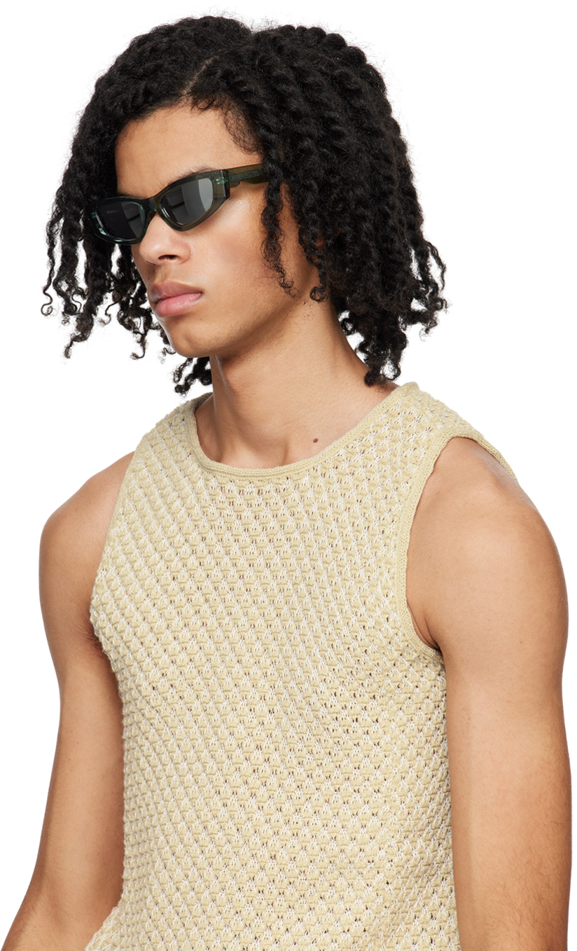 Eckhaus Latta SSENSE Exclusive Green 'The Tilt' Sunglasses