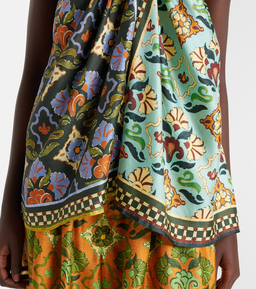Alémais Cece floral silk halterneck top