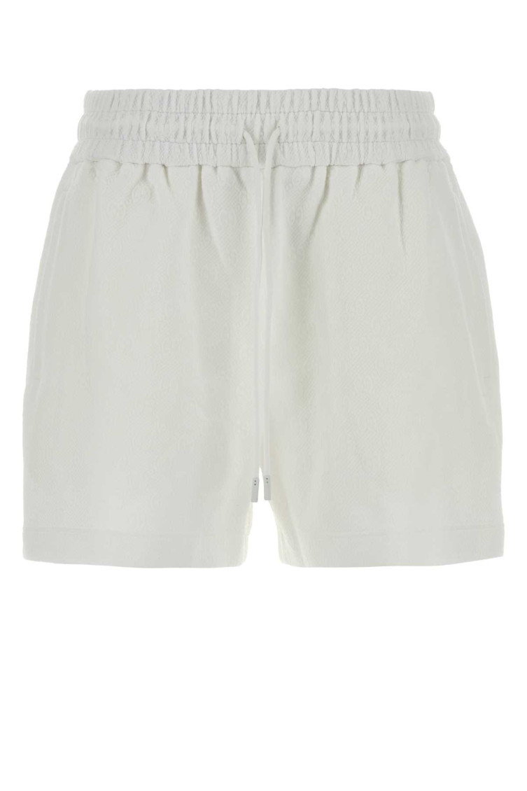 White Stretch Nylon Bermuda Shorts