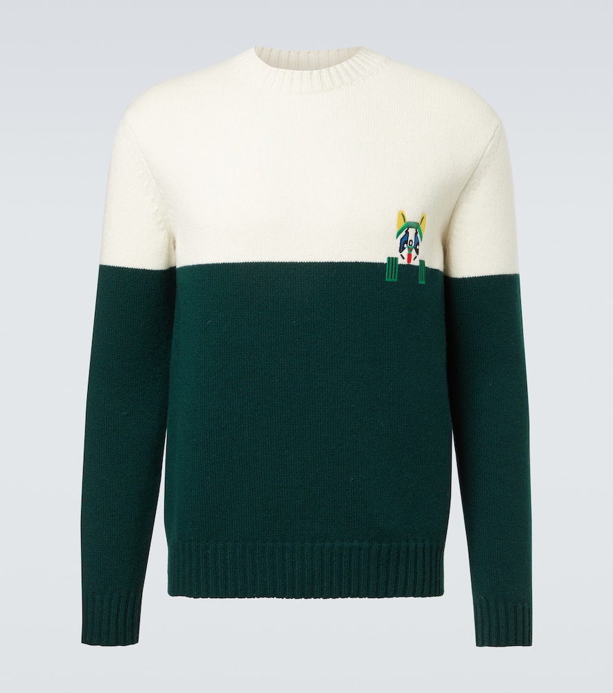 X Louis Wain embroidered wool sweater