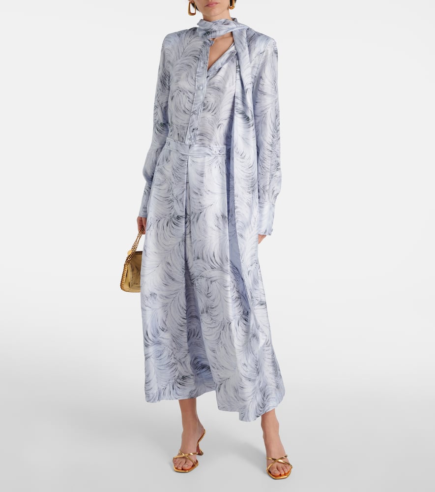 Printed silk maxi dress