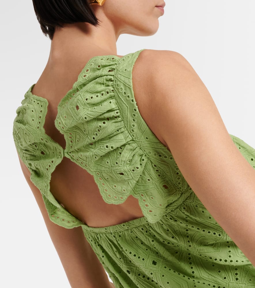 Embroidered cotton-blend maxi dress