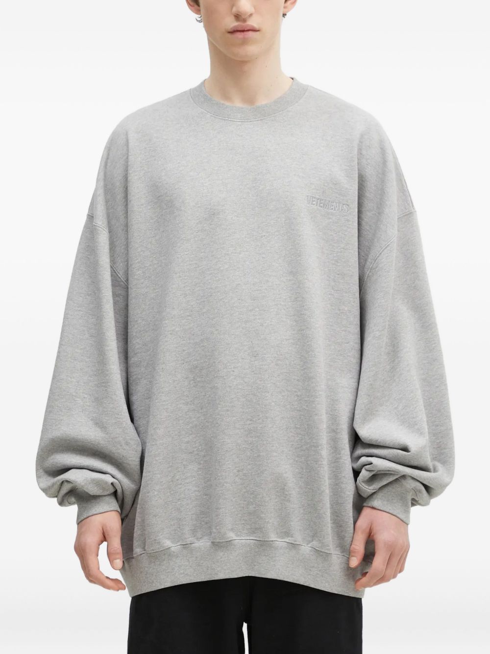 Embroidered-logo sweatshirt - Grey