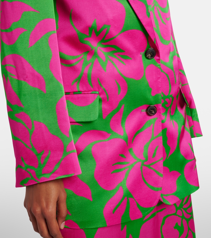 Floral satin blazer