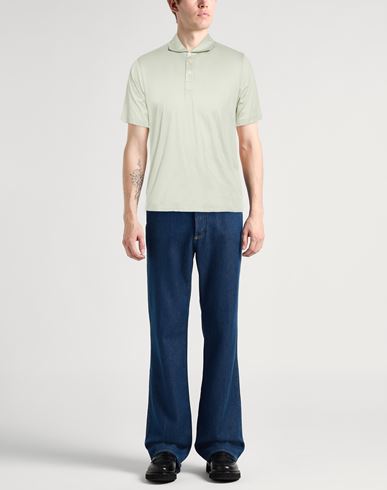 Man Polo shirt Sage green Size 38 Mako Cotton