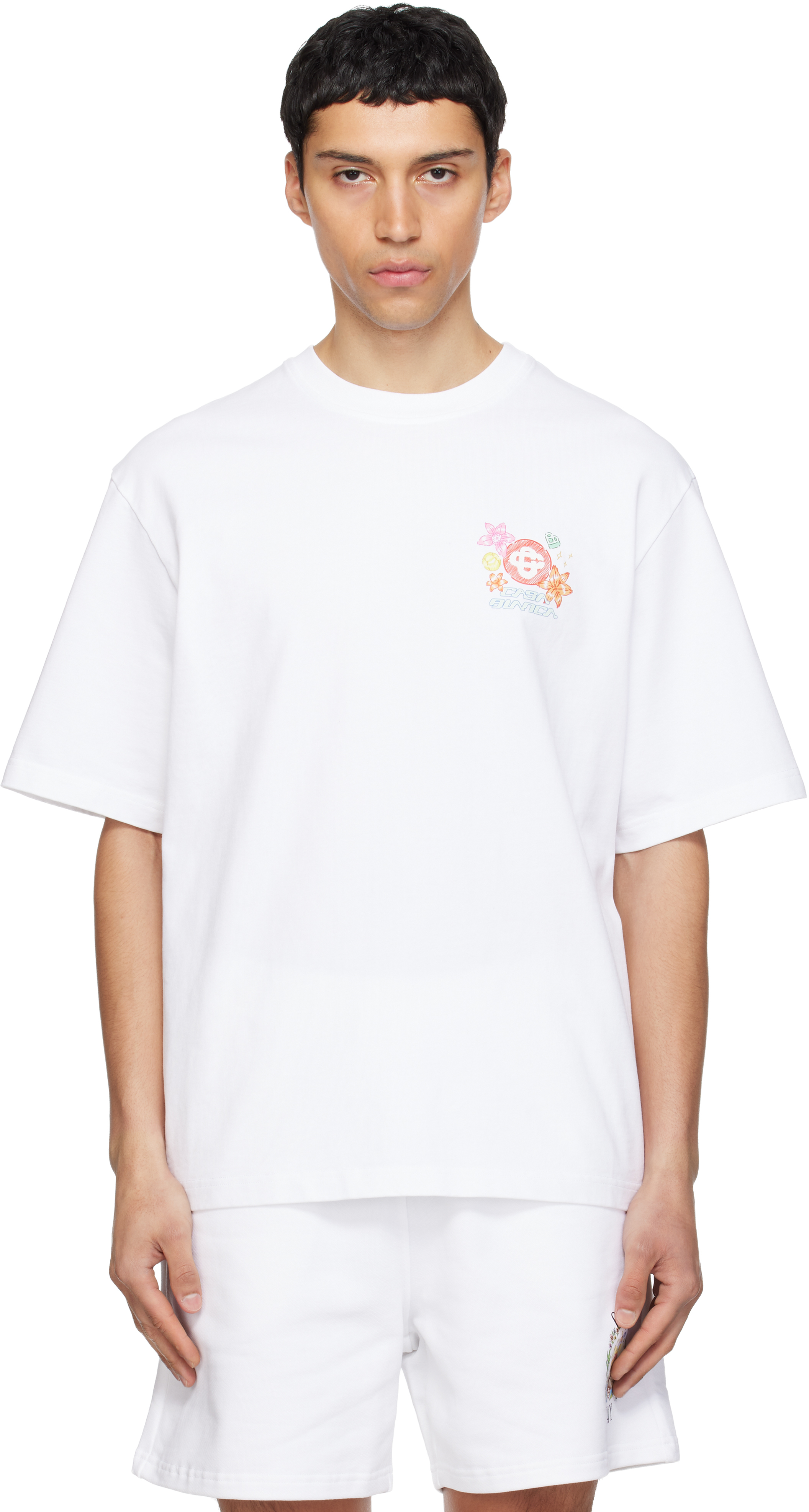 White Collage D'Icônes Graphique T-shirt