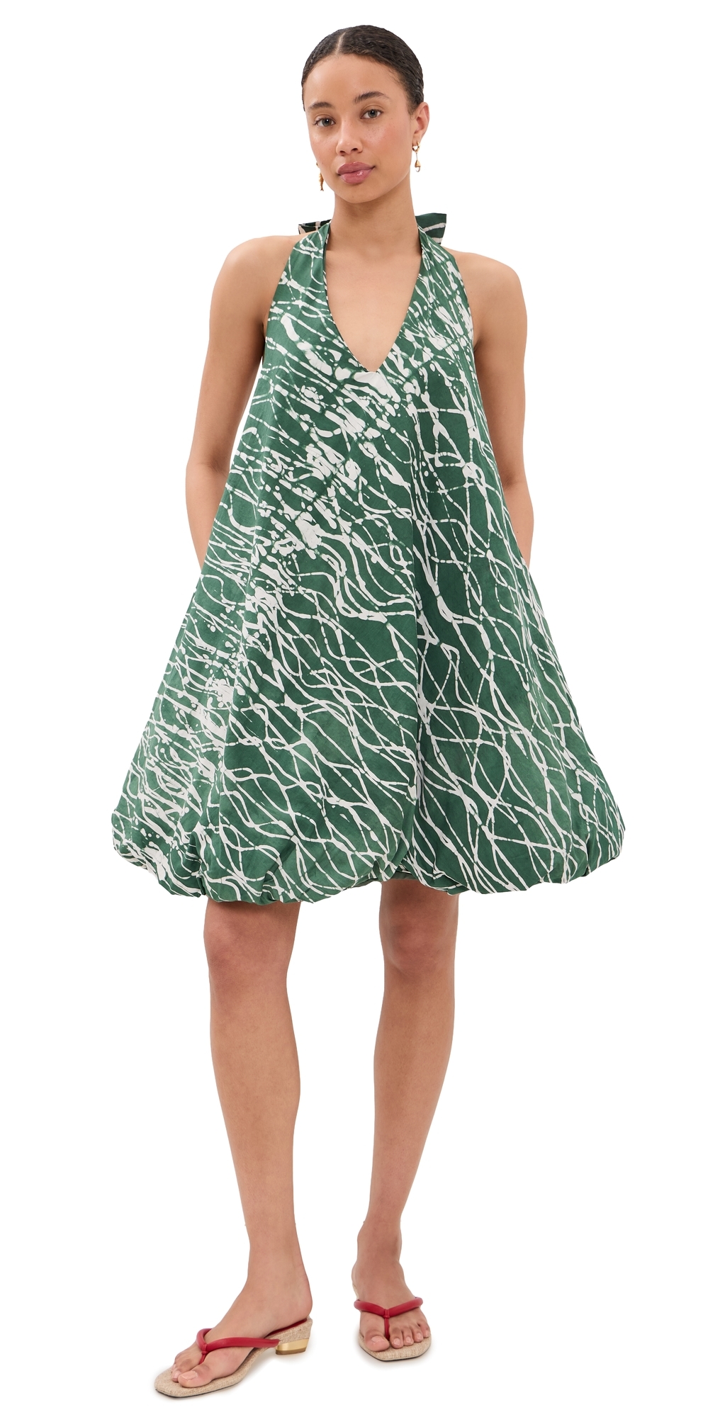 Eniola Dress Green & White