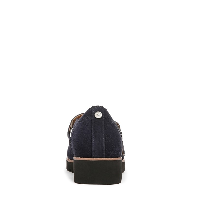 Women's Carmen T-Strap Loafers (Navy Suede)