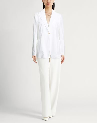 Woman Blazer White Size 6 Cotton