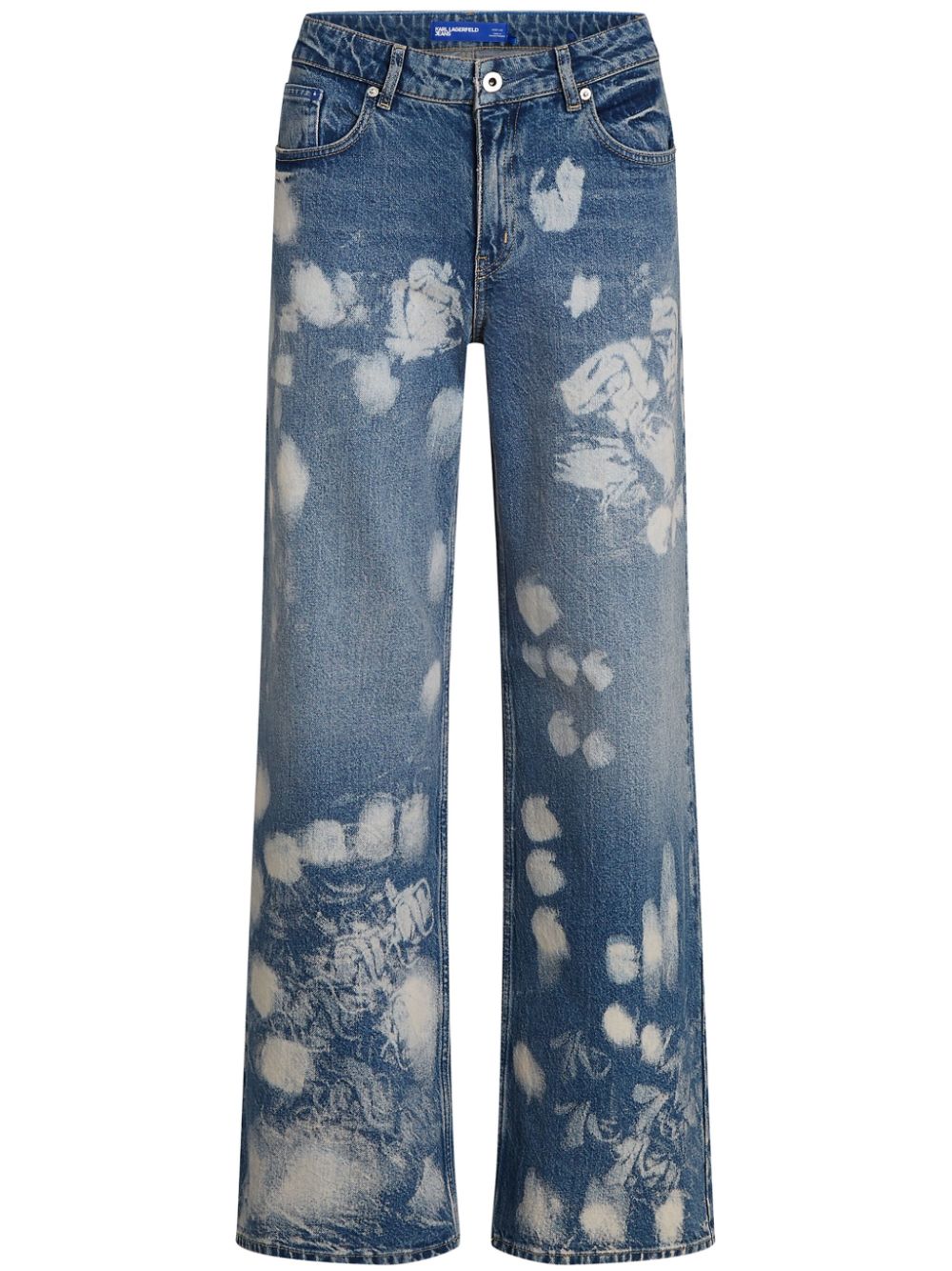 Bleached wide-leg jeans - Blue