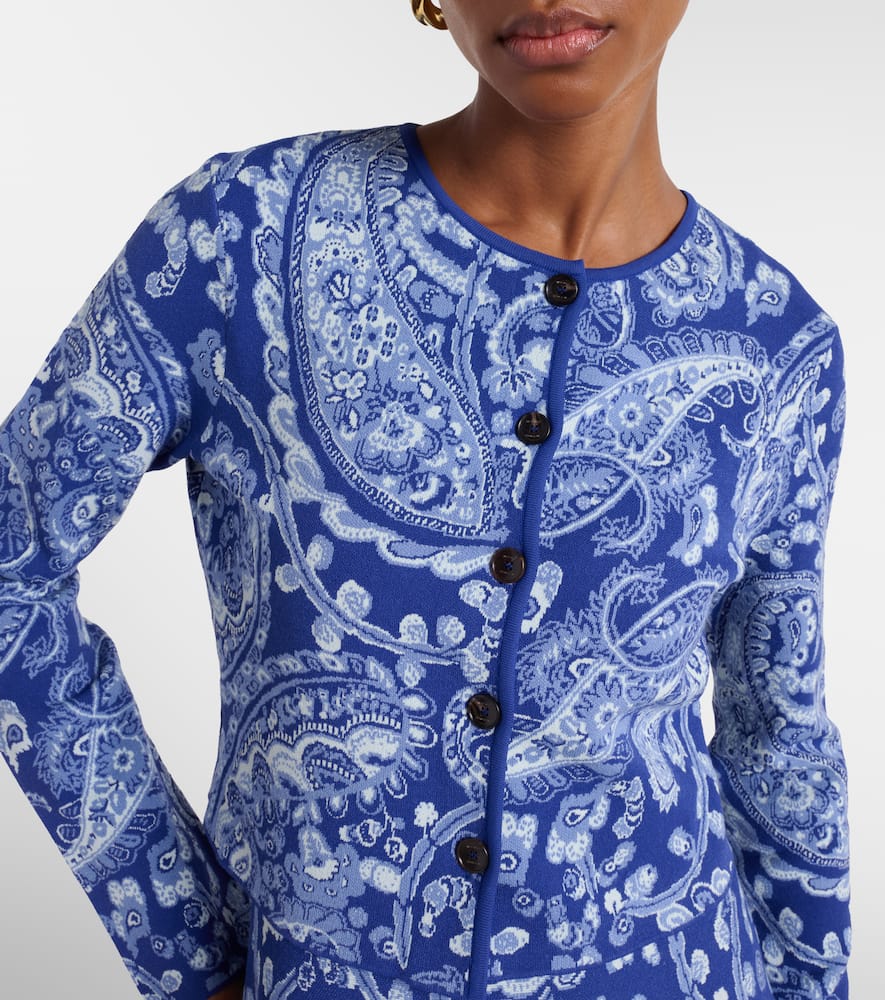 Paisley cropped jacquard cardigan