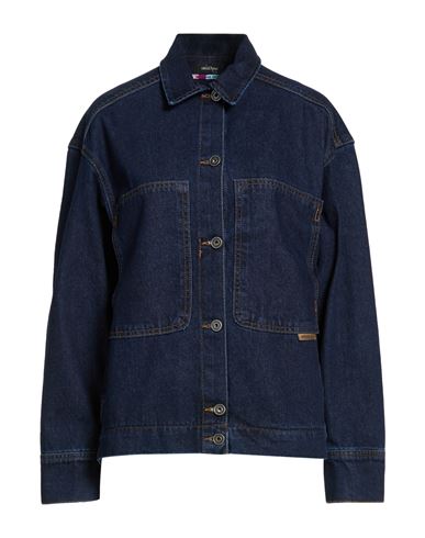 Woman Denim outerwear Blue Size 2 Cotton