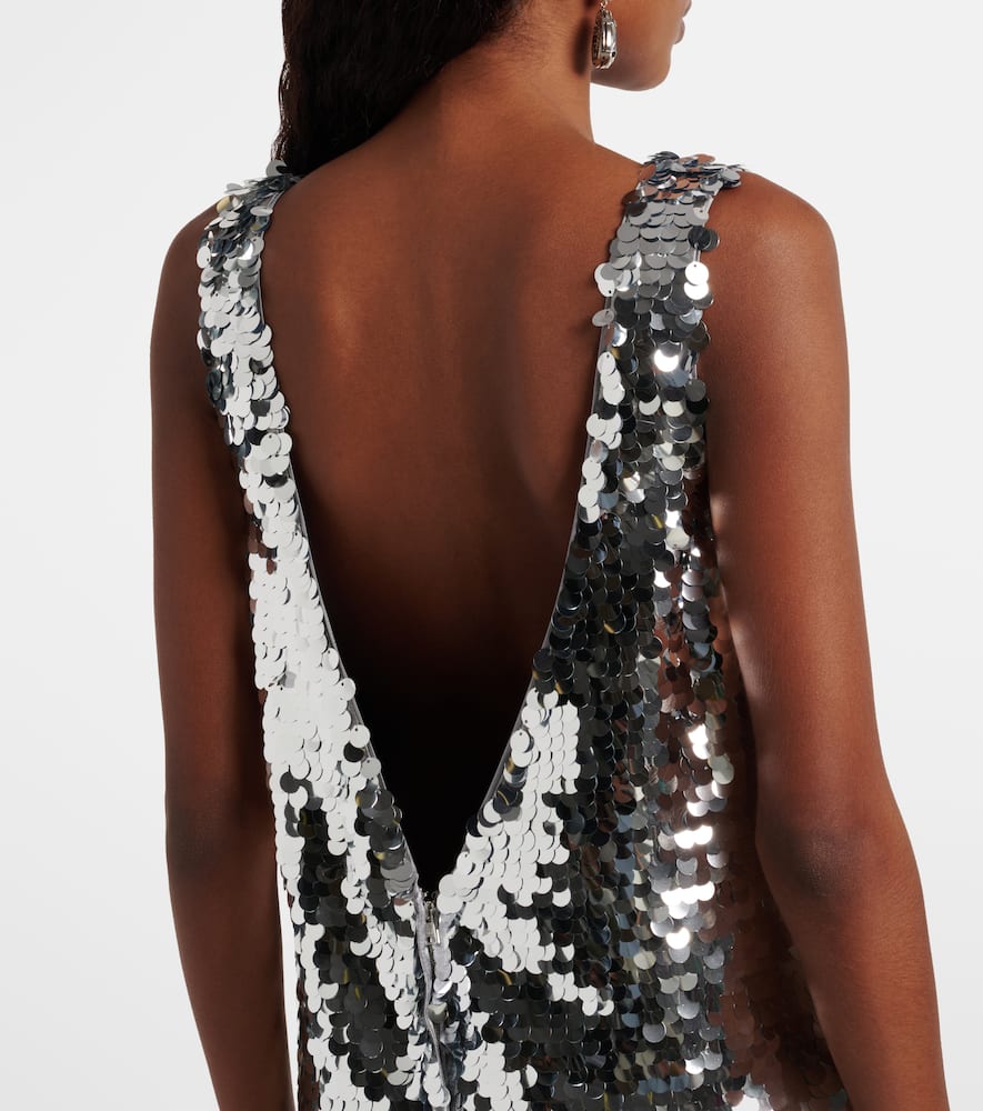 Sequined open-back minidress