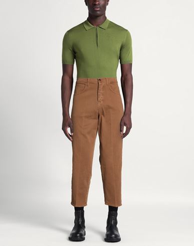 Man Pants Brown Size 34 Cotton, Elastane