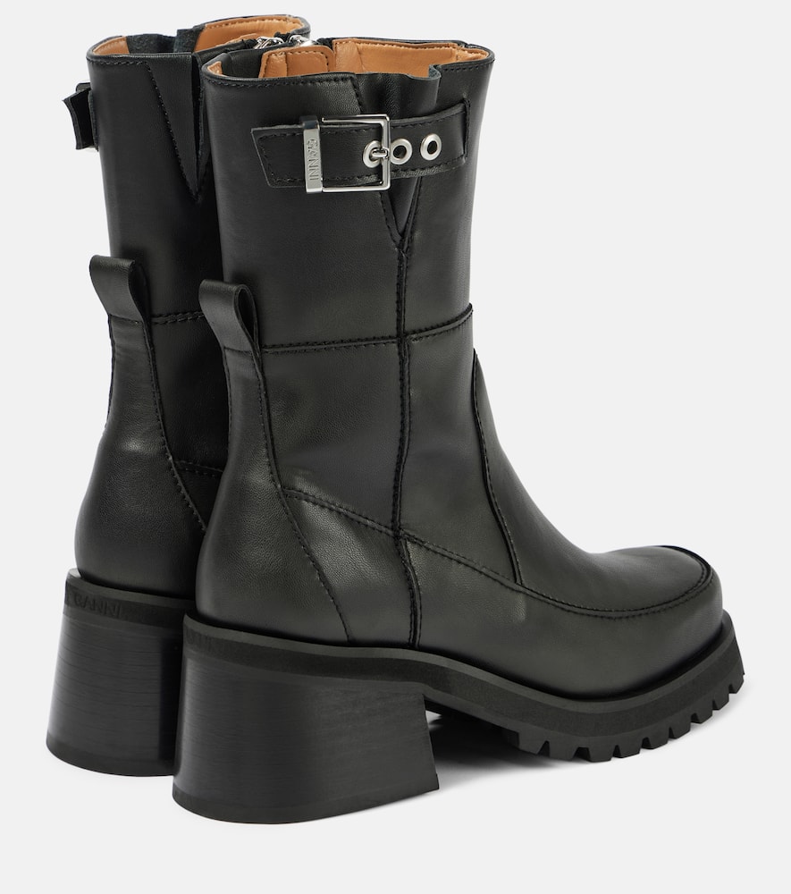 Faux leather ankle boots